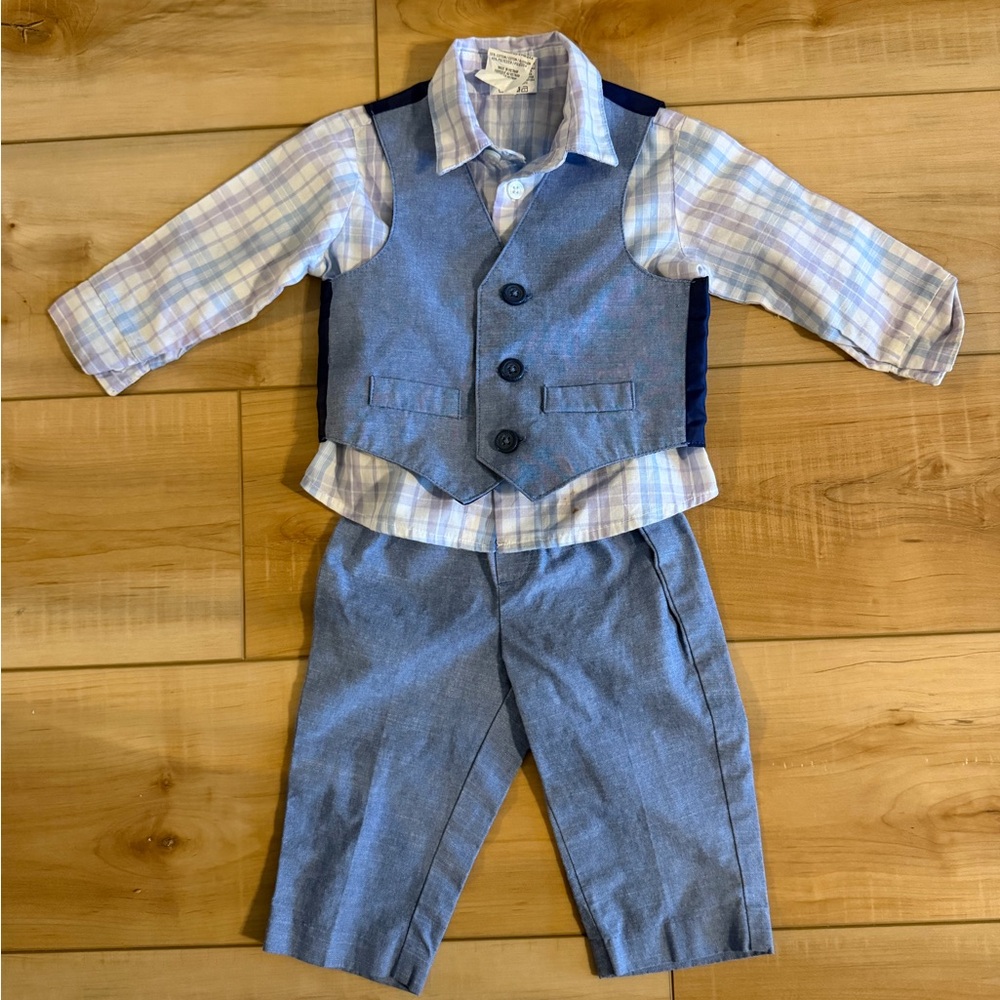 Van Heusen Light Blue Plaid Baby Set